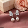 Butterfly Pearl Drop Earrings