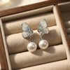 Butterfly Pearl Drop Earrings