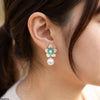 Flower Pearl Drop Earrings