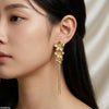 Flower Layeard Drop Earrings