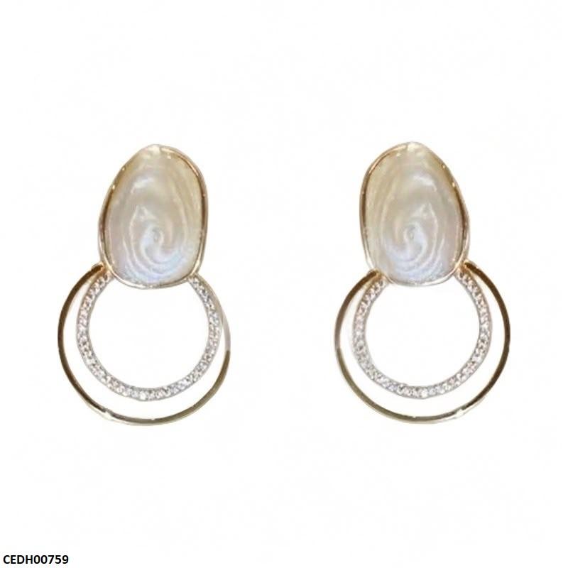 Double Round Drop Earrings