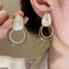 Double Round Drop Earrings