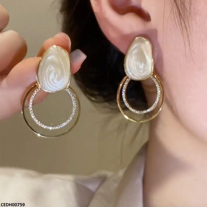 Double Round Drop Earrings