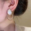 Double Round Drop Earrings