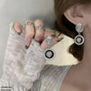 Round Lion Drop Earrings