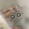 Round Lion Drop Earrings