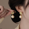 Round Pearl Drop Earrings