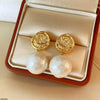 Round Pearl Drop Earrings