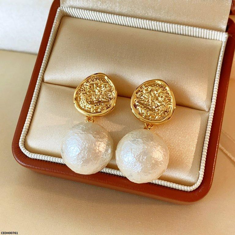 Round Pearl Drop Earrings
