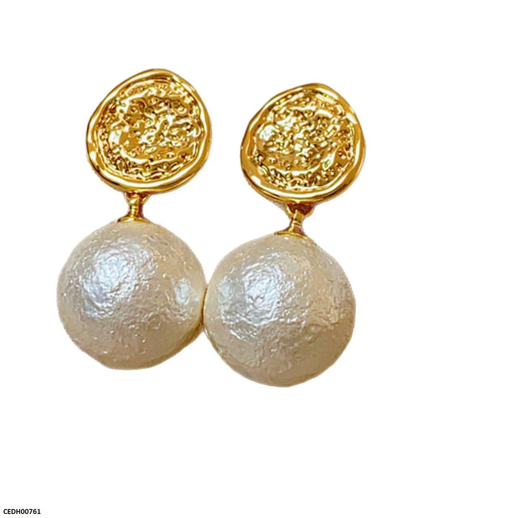 Round Pearl Drop Earrings