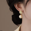 Round Pearl Drop Earrings