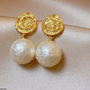 Round Pearl Drop Earrings