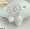 Flower Pearl Drop Earrings
