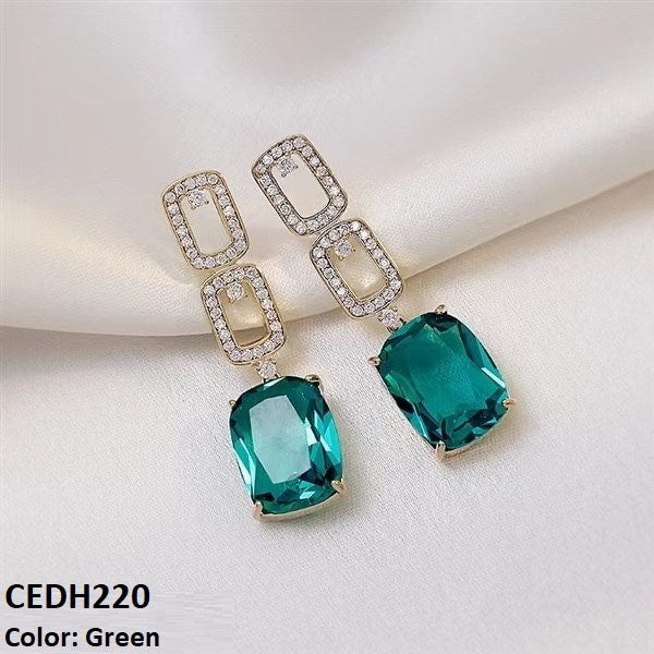 Sterling Square Drop Earrings Pair