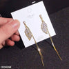 Baguette Leaf's Drop Earrings Pair