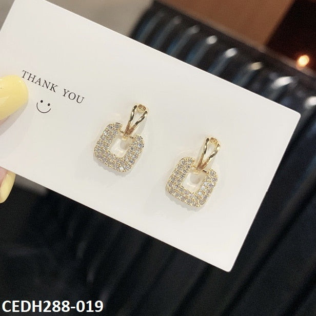 Tear Square Drop Earrings Pair