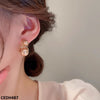 Round Pearl Drop Earrings