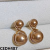 Round Pearl Drop Earrings