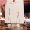 Triangle Pearl Drop Earrings