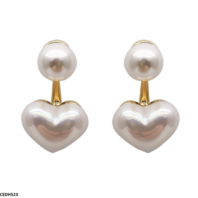 Pearl/Heart Drop Earrings