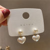 Pearl/Heart Drop Earrings