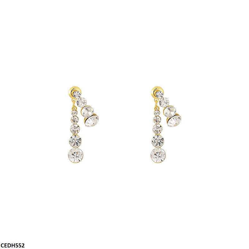 Round Stone Drop Earrings