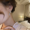 Round Stone Drop Earrings