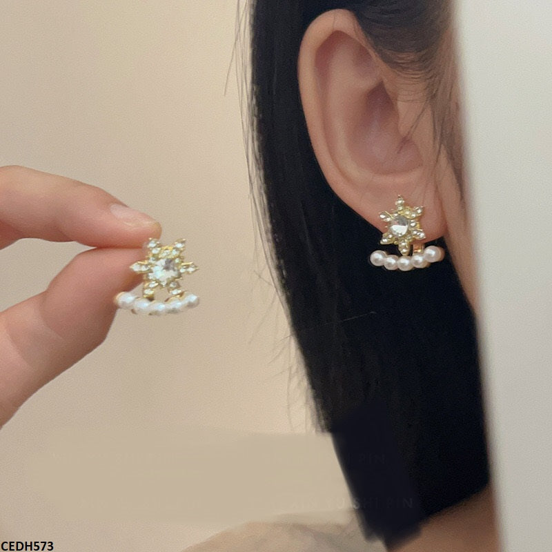Star/Pearl Drop Earrings