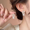 CEDH598 ZHL Flower Pearl Drop Earrings