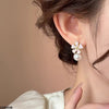 CEDH598 ZHL Flower Pearl Drop Earrings