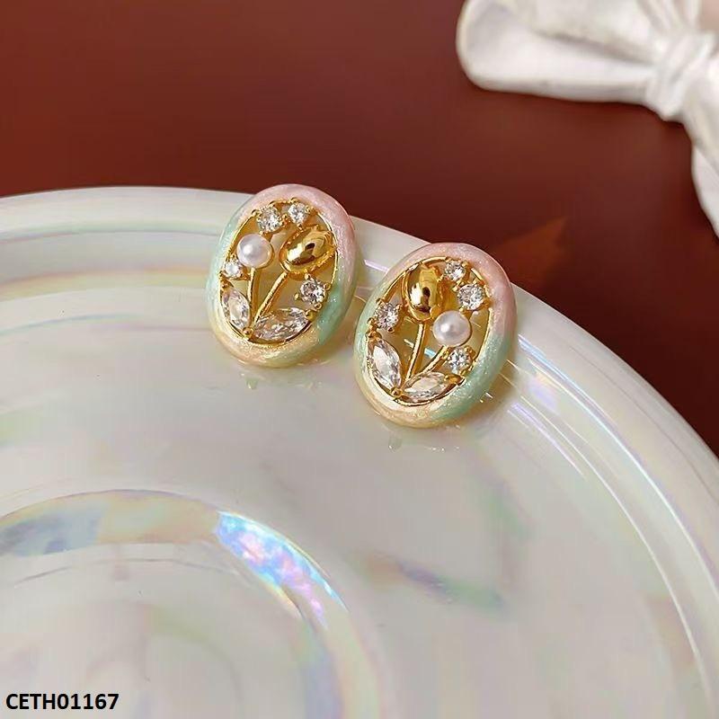 Oval Flower Tops Pair