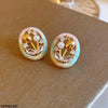 Oval Flower Tops Pair
