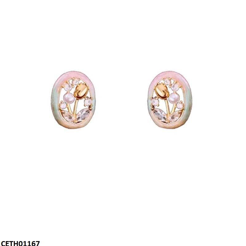 Oval Flower Tops Pair