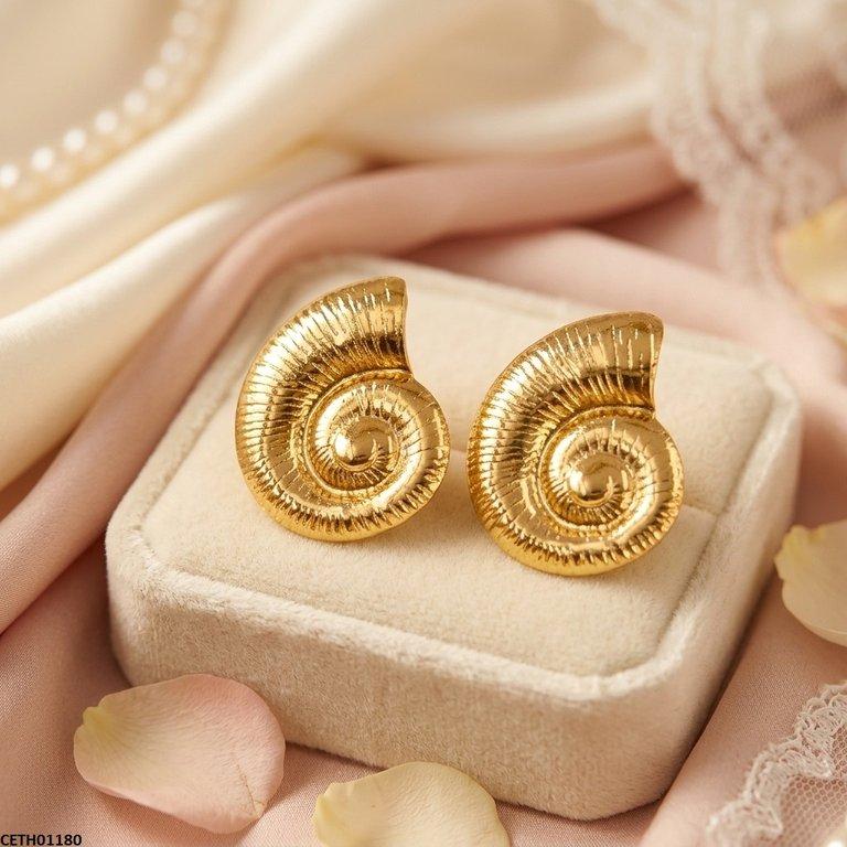 Nautilus spiral Stainless Steel Tops Pair