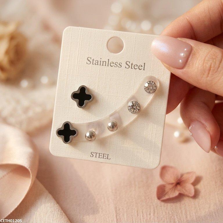 Clover/Round Stainless Steel 3 Tops Pairs
