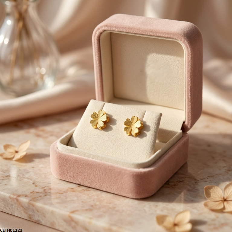 Double Clover Flower Stainless Steel Tops Pair