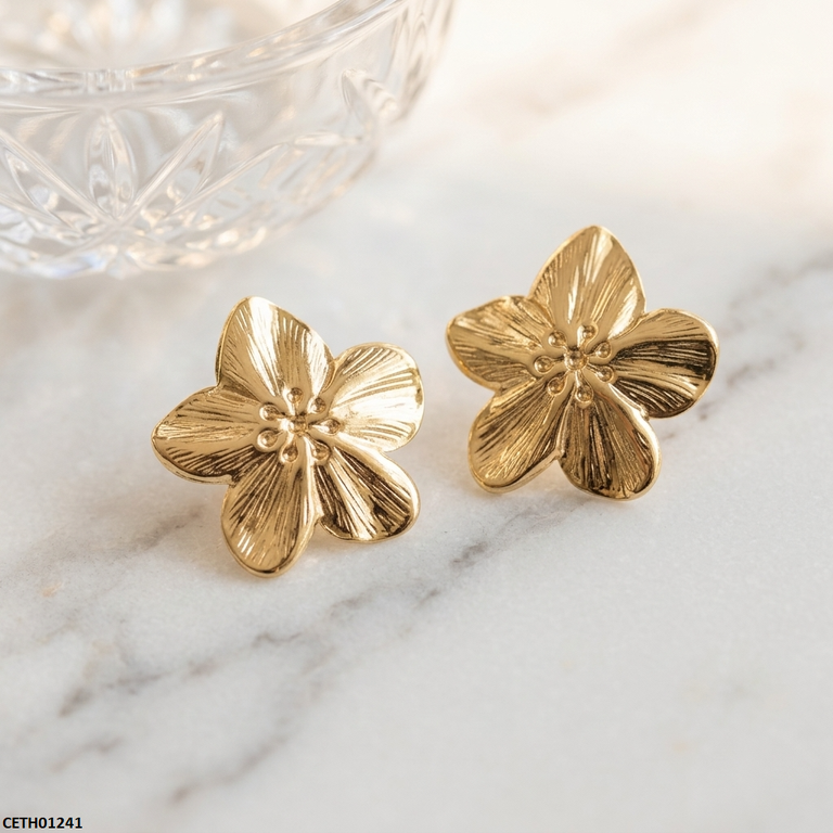 Flower Stainless Steel Tops Pair