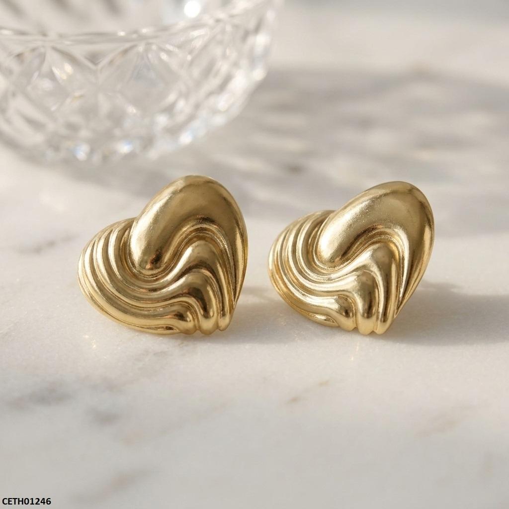 Heart Stainless Steel Tops Pair