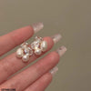 Oval Stone Pearl Tops Pair