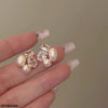 Oval Stone Pearl Tops Pair