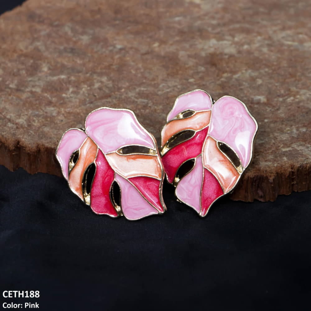 Painted Leaf Studs