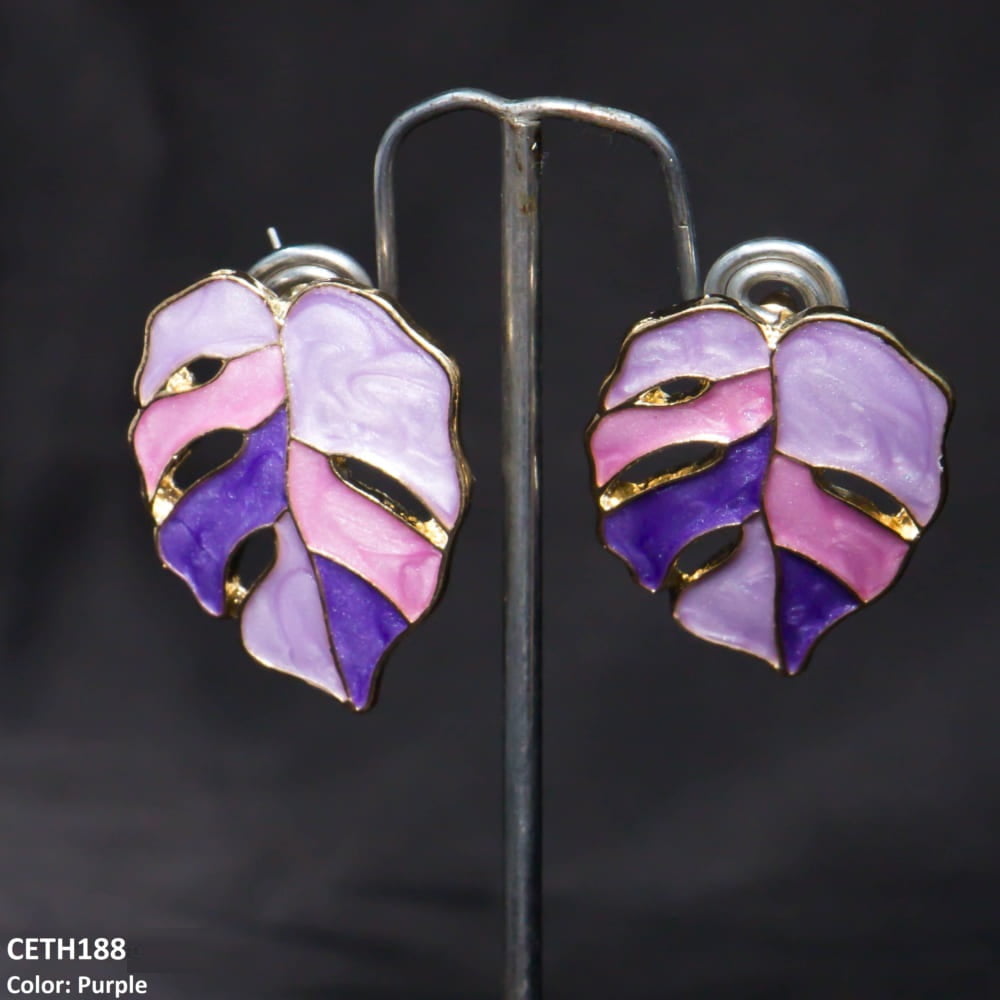 Painted Leaf Studs