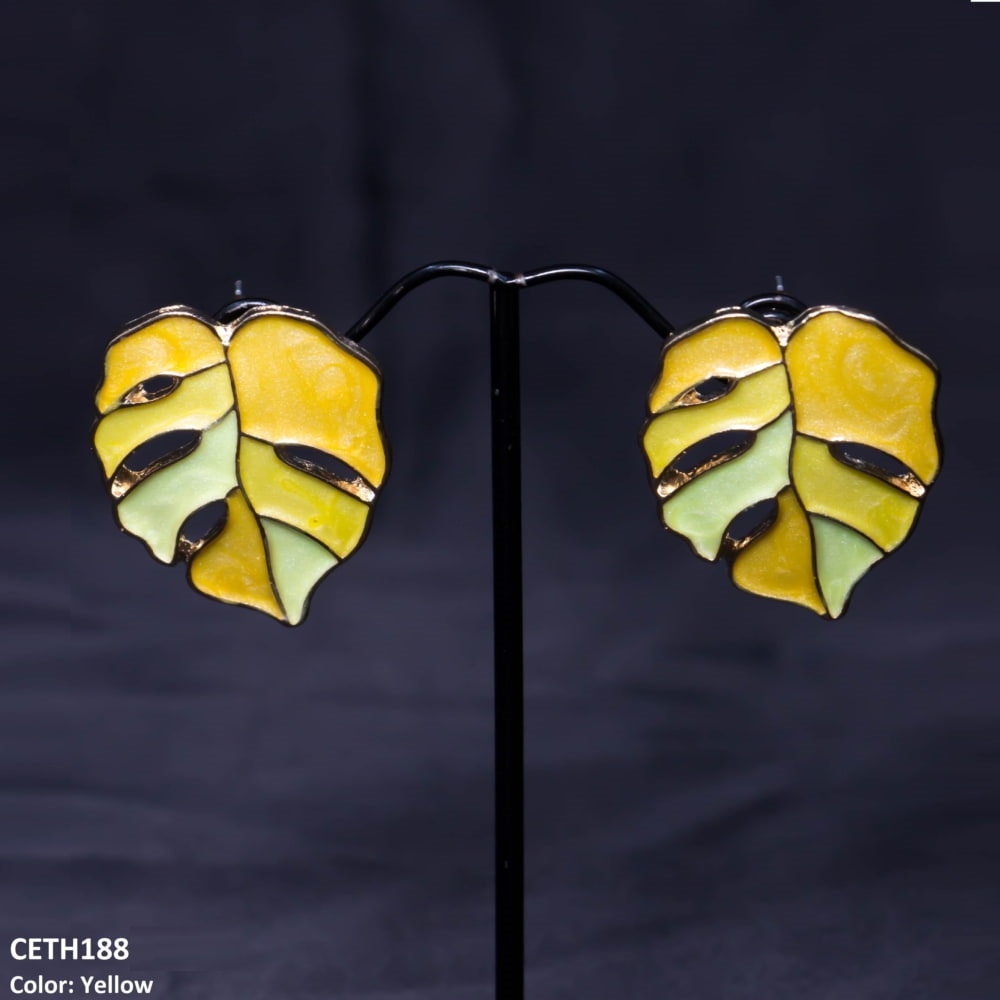 Painted Leaf Studs