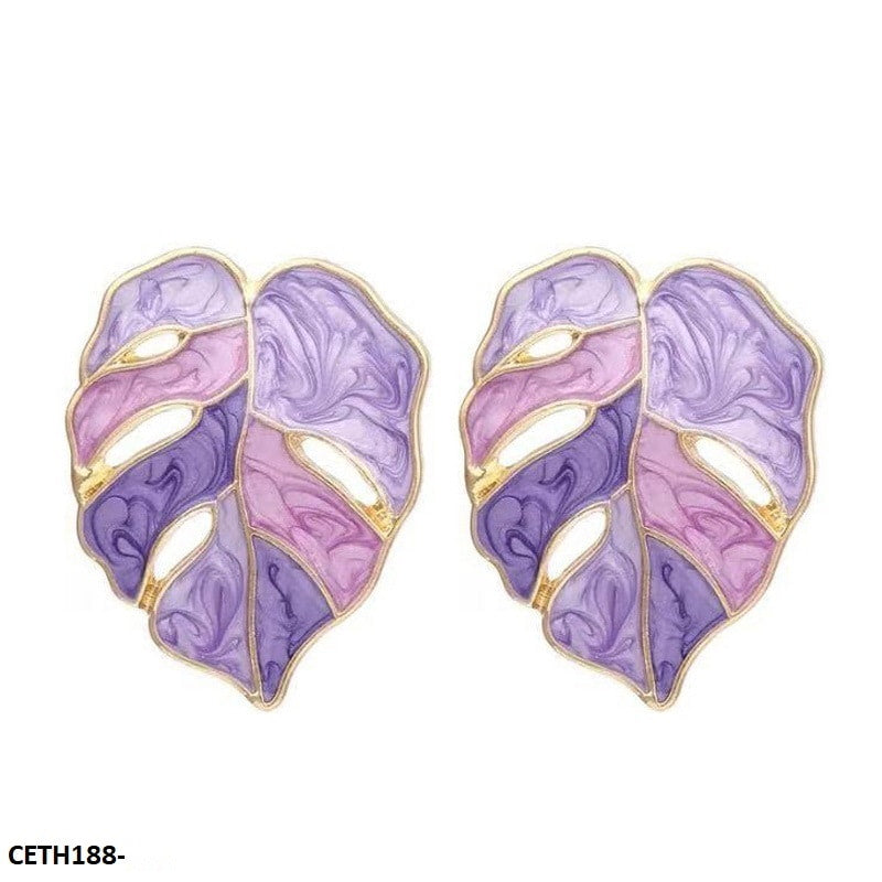 Painted Leaf Studs