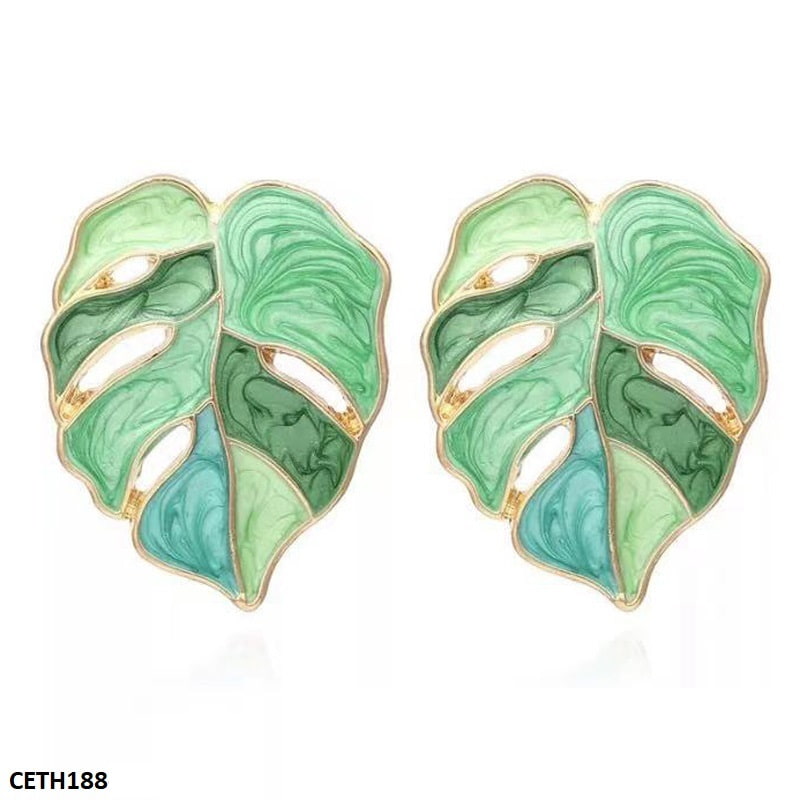 Painted Leaf Studs