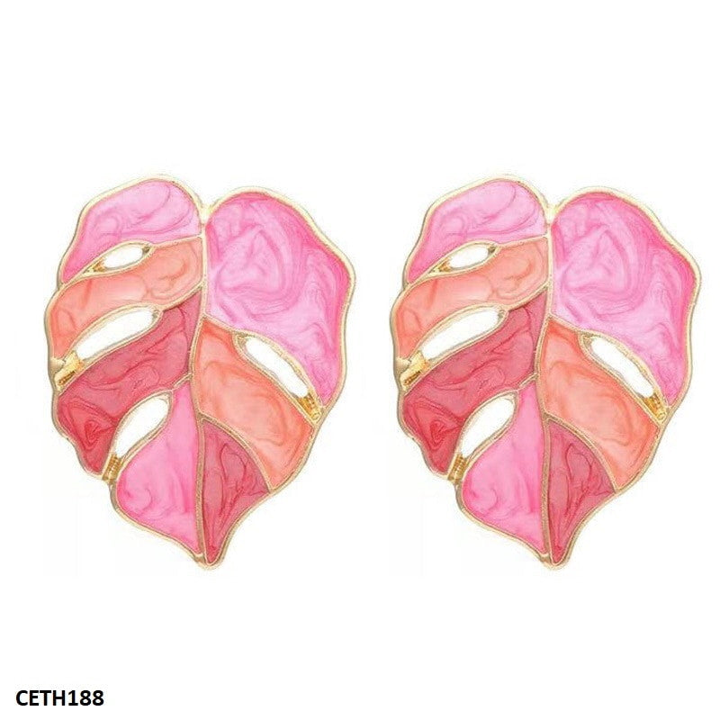 Painted Leaf Studs