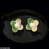 Painted Line Flower Stud Tops Pair