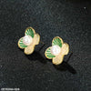 Painted Line Flower Stud Tops Pair