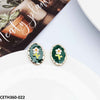 Oval Painted Flower Stud Tops Pair