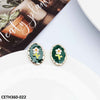 Oval Painted Flower Stud Tops Pair